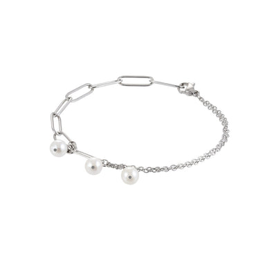 BSS882 STAINLESS STEEL BRACELET WITH PEARL AAB CO..