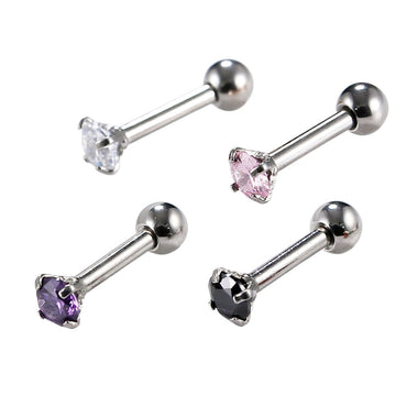 JRTH04 BARBELL WITH ROUND STONE AAB CO..