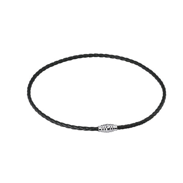 NSS363  STAINLESS STEEL LEATHER NECKLACE AAB CO..