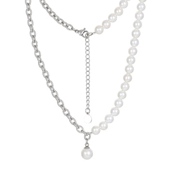 NSS801 STAINLESS STEEL NECKLACE WITH SHELL PEARL AAB CO..