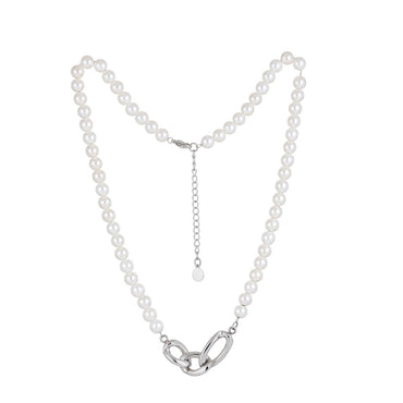 NSS802 STAINLESS STEEL NECKLACE WITH SHELL PEARL AAB CO..